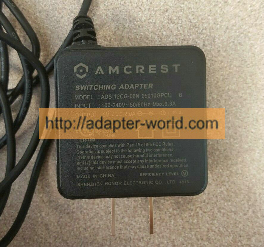 *100% Brand NEW* 5V 2.0A Amcrest/Foscam ADS-12CG-06N 05010GPCU B AC Adapter Power Supply
